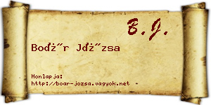 Boár Józsa névjegykártya